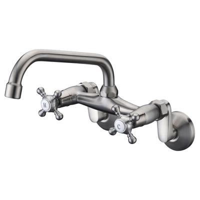 Grifo de cocina para montaje en pared, grifo montado en la pared de níquel cepillado, extensión ajustable de 3" a 9"