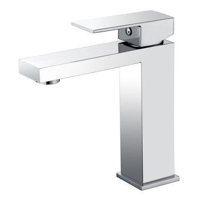 sumerain Grifo de baño de acero inoxidable Grifo de lavabo monomando de un solo orificio cromado