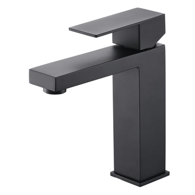 sumerain Grifo de baño negro mate Grifo de lavabo de baño de un solo orificio SUS 304 Acero inoxidable